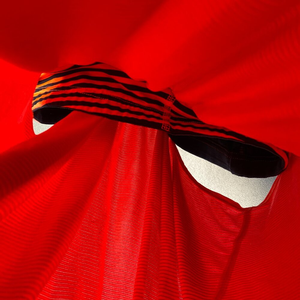 Lululemon No Limits Tank | Red & Black Stripe Flowy Racerback Built-In Bra Top - Picture 3 of 6